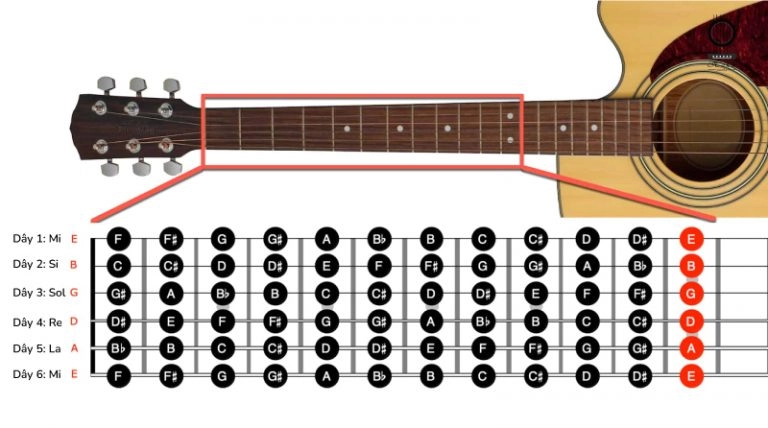 nốt guitar cơ bản