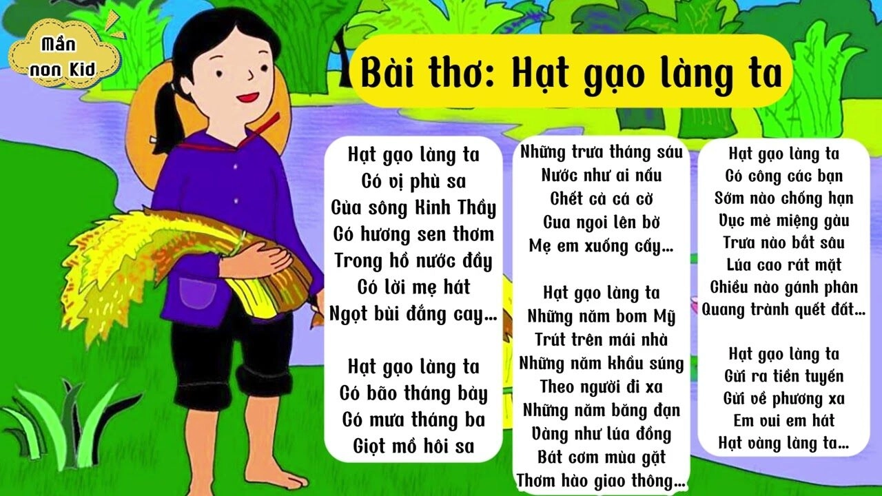 Hạt Gạo Làng Ta - Ruby Bảo An, Nhật Minh | Lời bài hát, hợp âm, MV